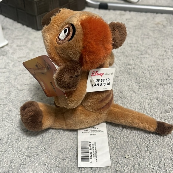 2003 Disney Store Exclusive Timon Lion King 8” Mini Bean Bag Plush Toy 00’s - Picture 2 of 5